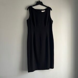Kasper Classic Black Sleeveless Midi Dress